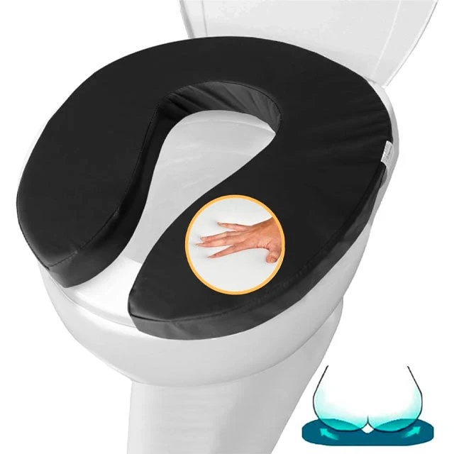 Coussin de Toilette Rembourré avec Housse Amovible et Bandes de Fixation