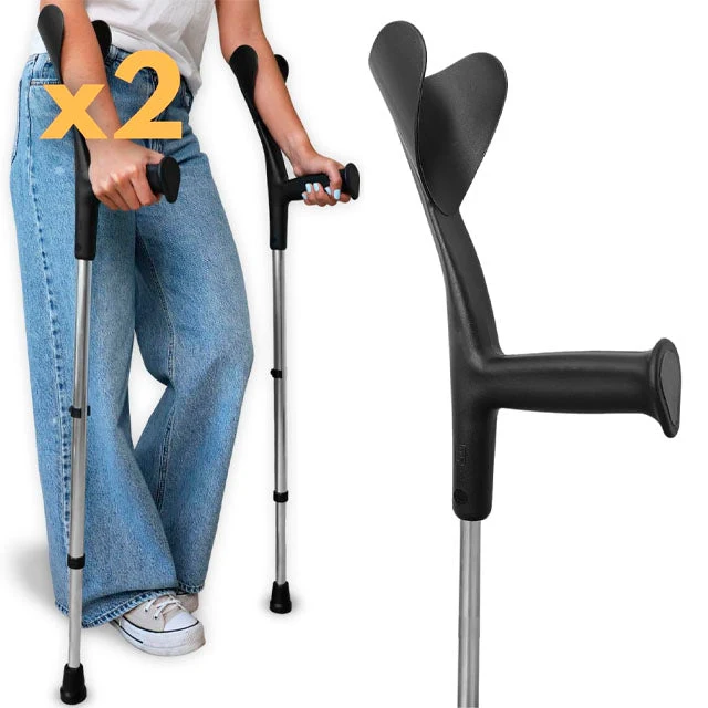 Béquilles en aluminium réglables pour adultes | Pack de 2 unités