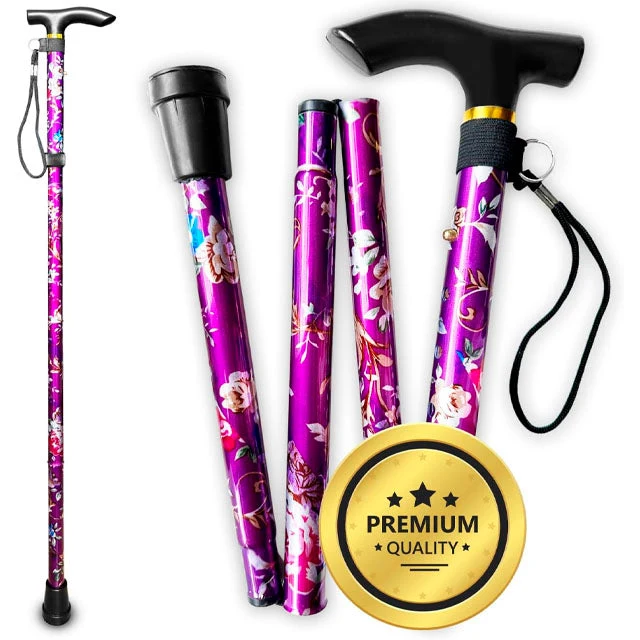 Canne de Marche Extensible 5 Positions | Motif floral