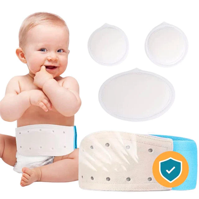 Ceinture Hernie Ombilicale pour Bébés avec 3 Coussinets