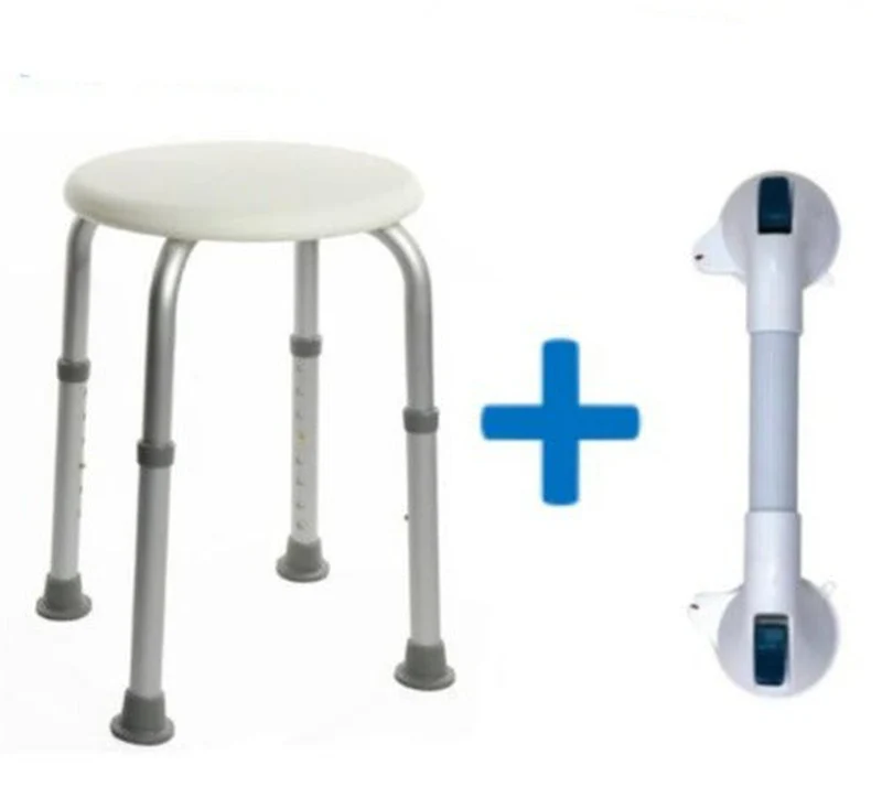 Pack Tabouret de Bain Rond + Poignée de Douche à Système de Succion