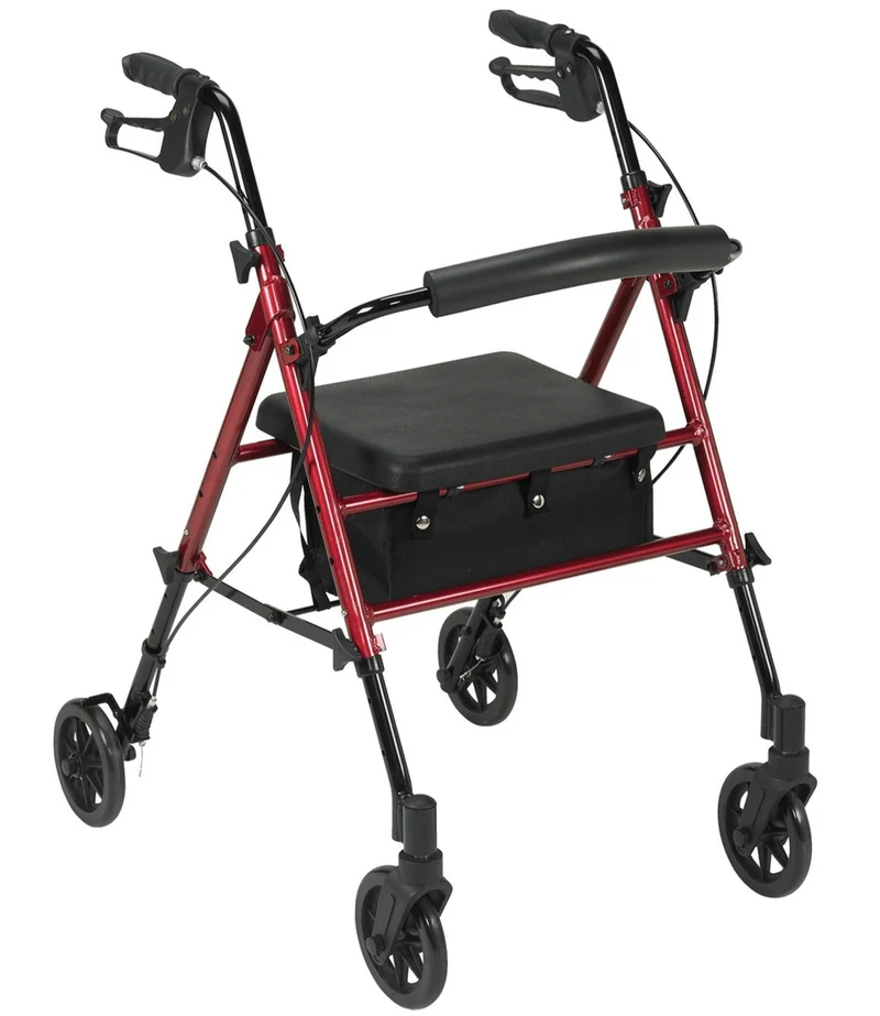 Déambulateur Rollator Réglable en Hauteur avec Siège et Poignées | Frein et