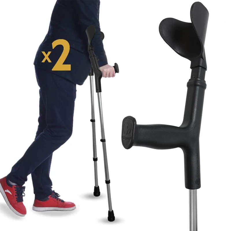 Pack 2 Béquilles Orthopédiques Ajustables | Canne anglaise Duo