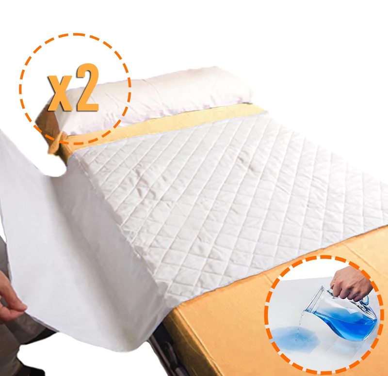 PACK 2 Protège-matelas Absorbants Écologiques Lavables Lit 90cm 3,15 Litres/m2