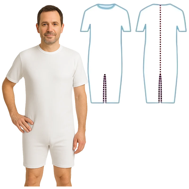 Pyjama Anti-couche avec Fermeture Éclair | Manches Courtes