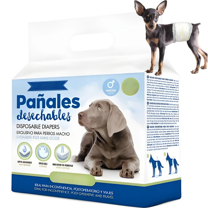 Couches pour Chien Mâle Ultra Absorbantes | Pack 12