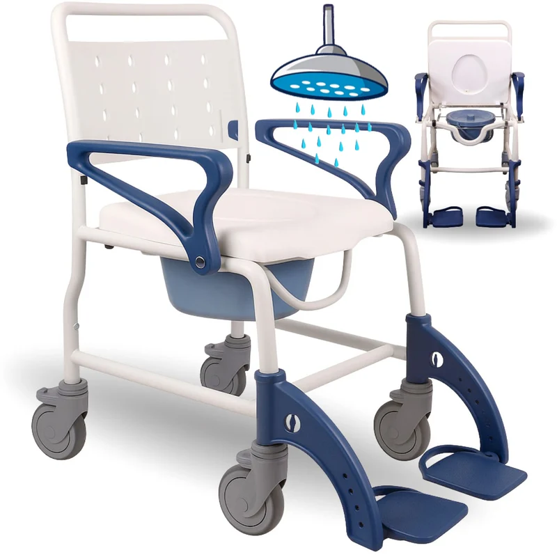 Chaise Douche WC Adultes Bras et Pieds Pliants | WC Portable