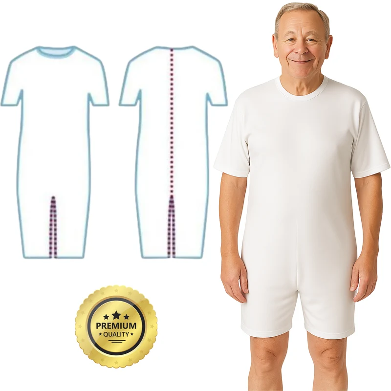 Pyjama Anti-Incontinence Manches Courtes Unisexe | Adultes
