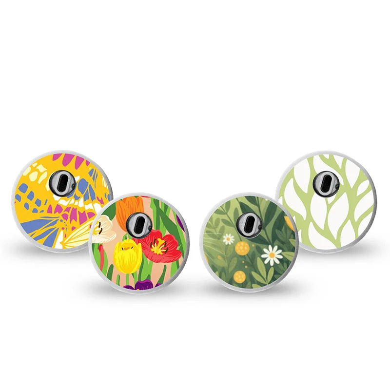 Autocollant pour capteur ExpressionMed Freestyle Libre 3 : Pack assorti « Jardin coloré »
