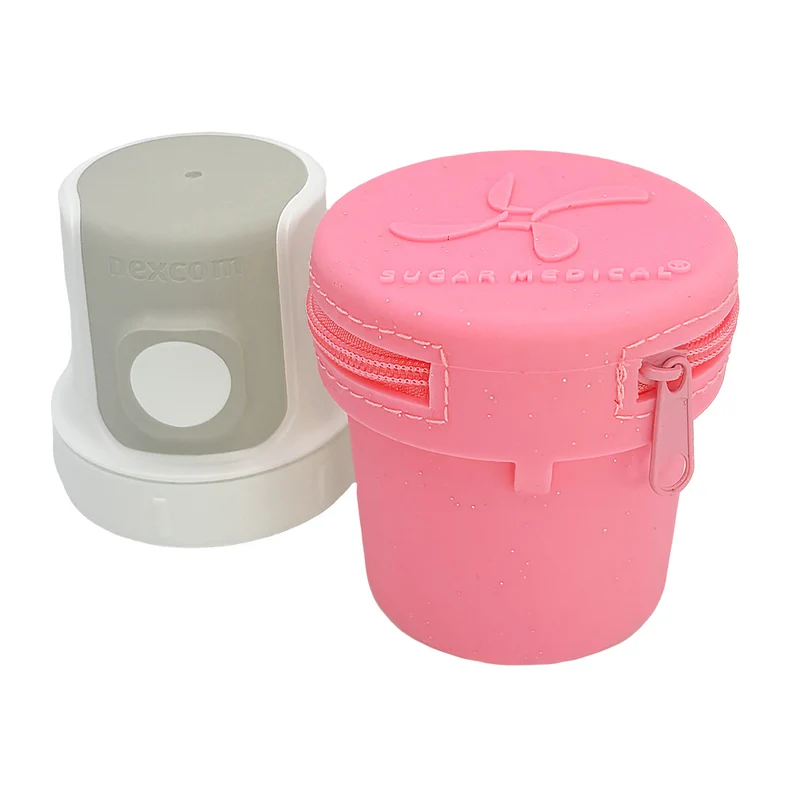 Étui de voyage de protection Dexcom G7 - Paillettes roses