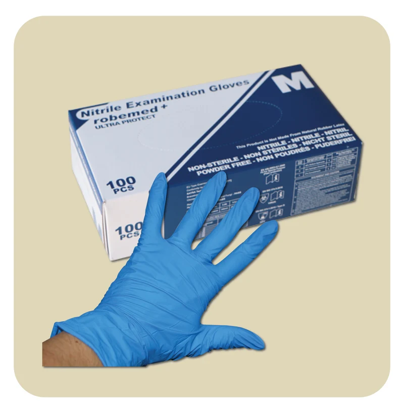 Gants d'examen nitrile non poudrés - 3 g - Aql 1,5