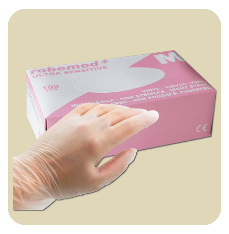 Gants d'examen vinyle non poudrés - 4,8 g - Aql 1,5