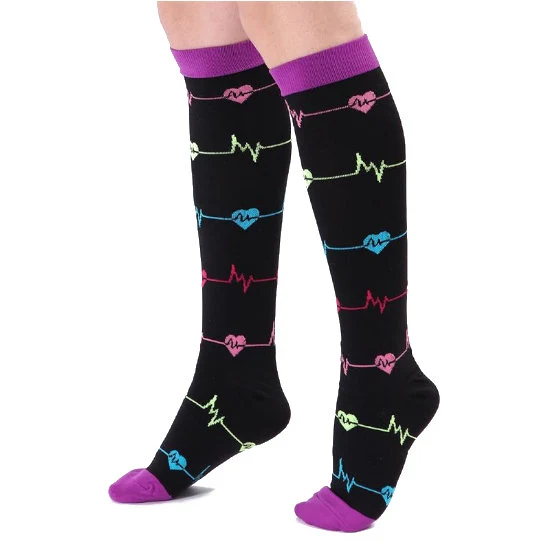 Chaussettes de Compression "Cœurs ECG"