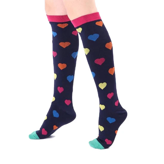 Chaussettes de Compression Motifs "Cœurs"