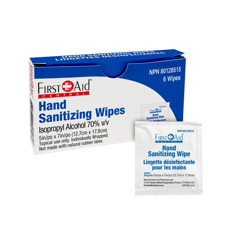 Lingettes désinfectantes pour les mains