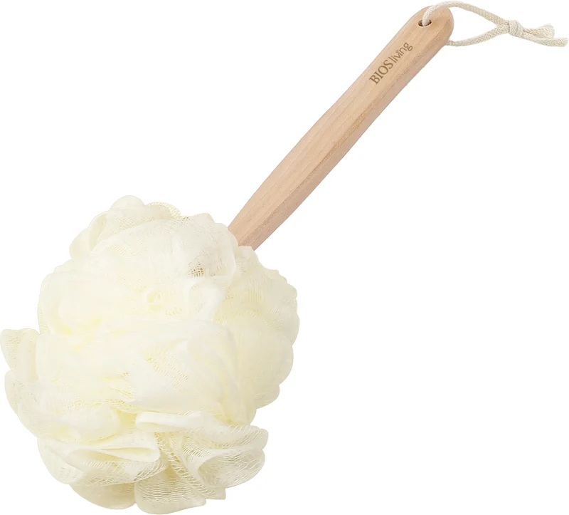 Wooden Long-Handled Bath Loofah