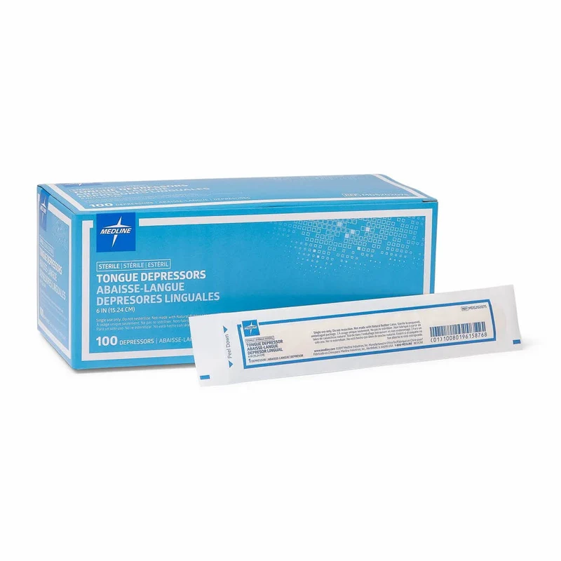 Abaisse-langue stérile Medline, 6 pouces (boîte de 100)