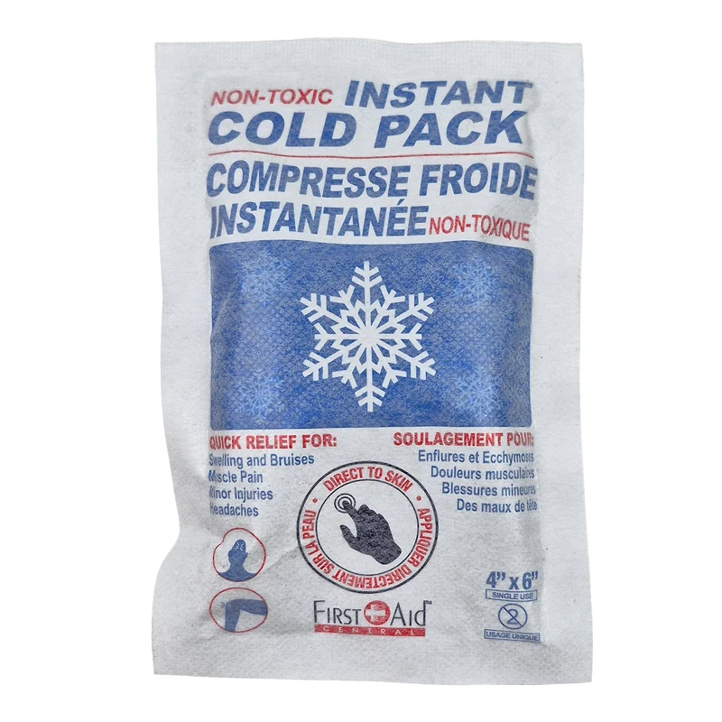 Compresse froide instantanée FAC, directement sur la peau - 4" x 6"