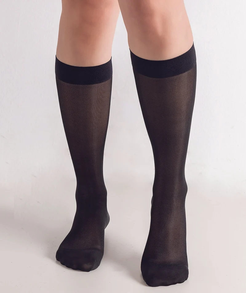 Women's Compression Knee Socks 15-20 mm Hg, Black