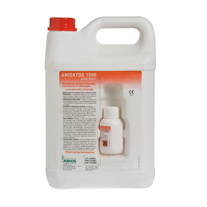 Anioxyde 1000 - Désinfectant de Haut Niveau - Bidon de 5 L + activateur
