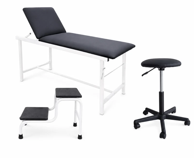 Divan D'examen Epoxy + Marchepied 2 marches + Tabouret