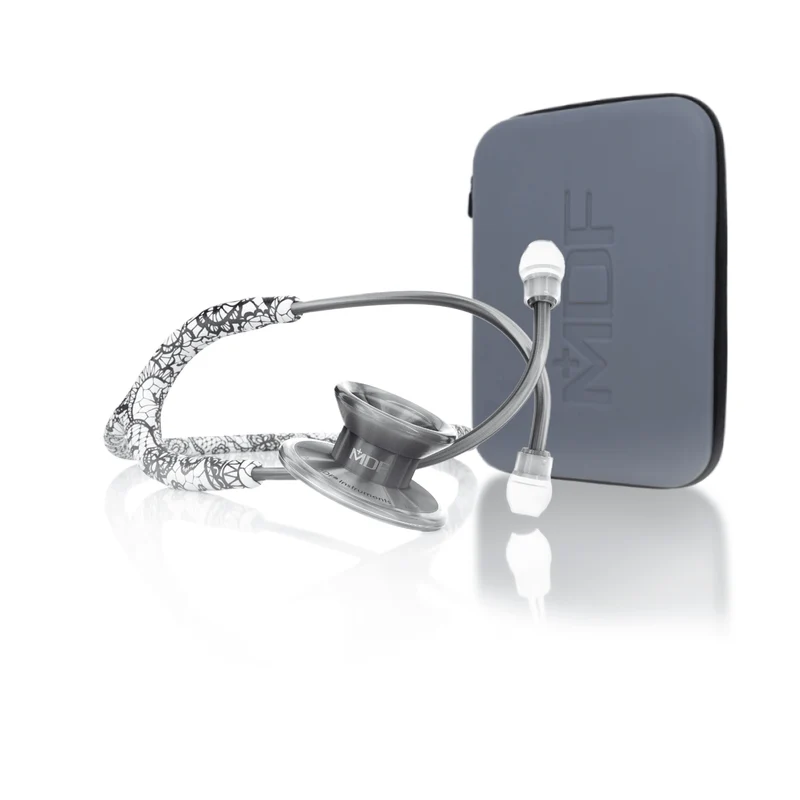 MD One® Epoch® Titane - Stéthoscope Adulte - Moulin Blanc / Cyprium avec Étui