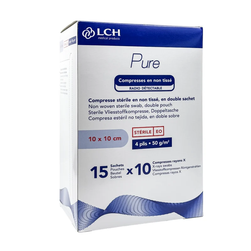 Compresses en non tissé stériles LCH 50g, radiodétectable