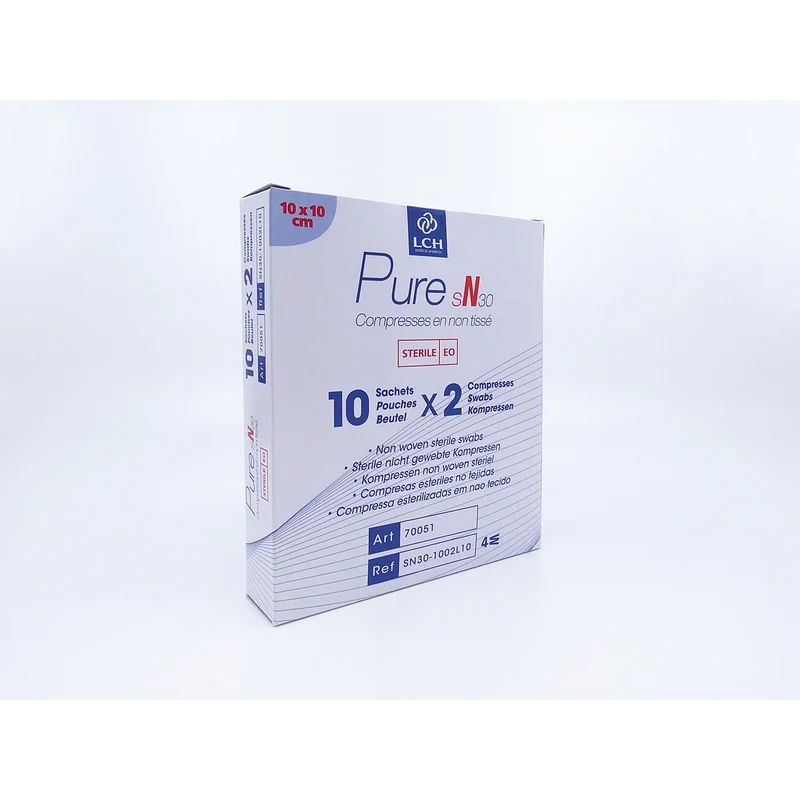 Compresses en non tissé stériles 30g LCH - 10x10cm