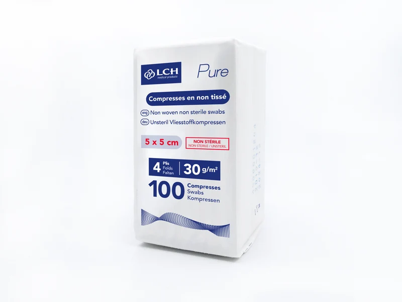 Compresses en non tissés non stériles PURE N30 - LCH - pack de 100 compresses