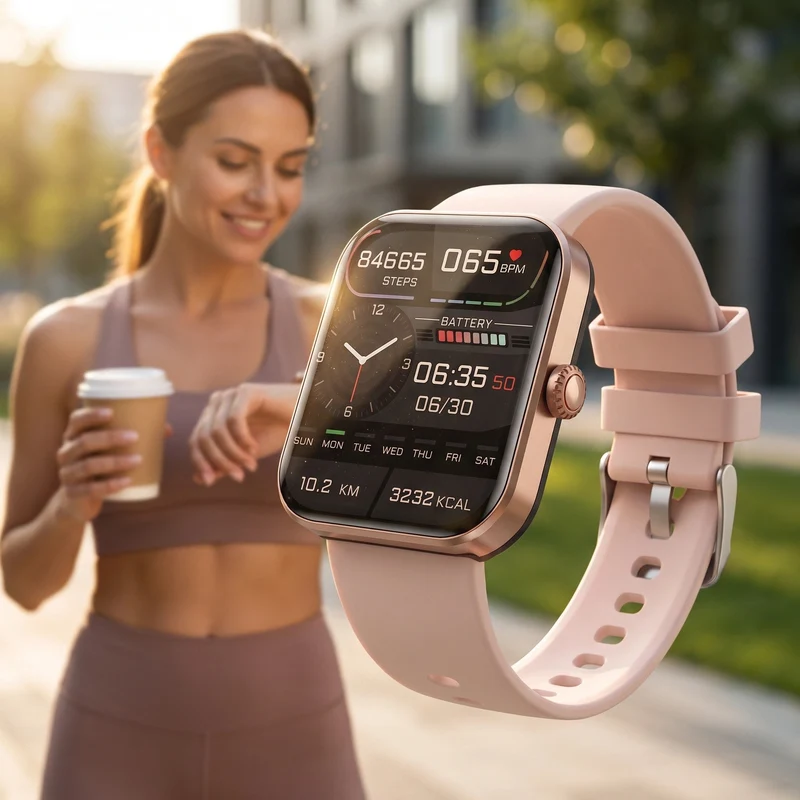 Health Smartwatch with Activity Tracking, Bluetooth Display & Wellness Monitoring