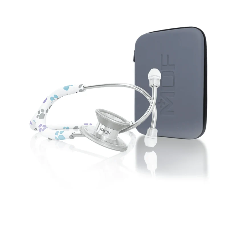 MD One® Epoch® Titane - Stéthoscope Adulte - Paws / Argent avec Étui