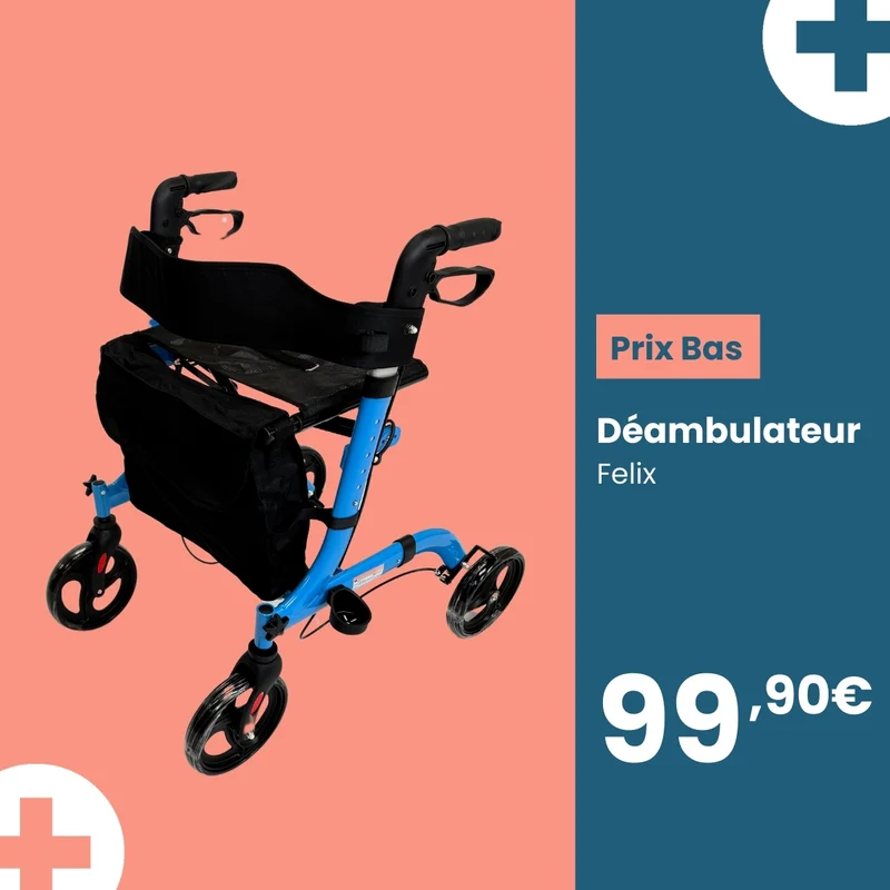 Déambulateur rollator 4 roues - (Félix)